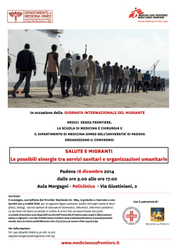 %o® DIPARTIMENTI] di f% - Medici Senza Frontiere