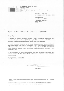 Risposta inviata dalla Commissione Europea (PDF)