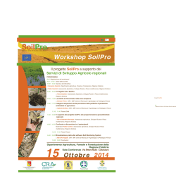 Il progetto SoilPro a supporto dei Servizi di Sviluppo Agricolo regionali