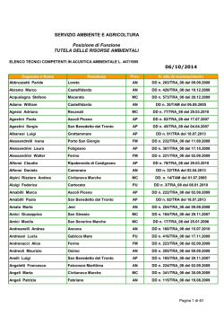 SERVIZIO AMBIENTE E AGRICOLTURA Posizione di Funzione
