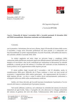 29/12/2014 Igiene Ambientale: Accordo Nazionale
