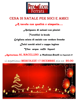 Invito cena Natale 2014 Pro Loco Ferrara blu