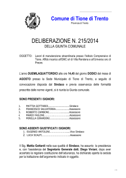 DELIBERAZIONE N. 215/2014 - Comune di Tione di Trento