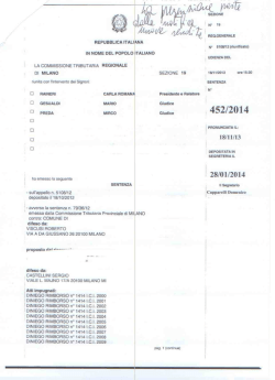 sentenza n. 452/19/14 - ConEnti Società di servizi per gli Enti