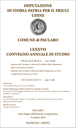 Il programma del convegno