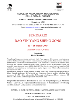 SEMINARIO DAO YIN YANG SHENG GONG