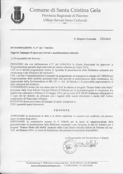Impegno di spesa per servizi e manifestazioni culturali