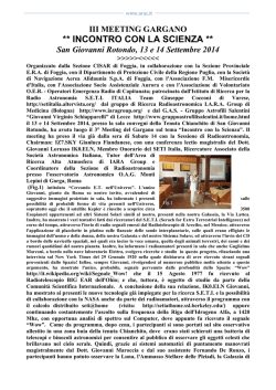 III MEETING GARGANO INCONTRO CON LA SCIENZA 13 e