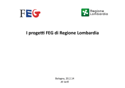 I progetti FEG di Regione Lombardia