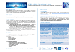 HORIZON 2020: la sfida sociale per la Sanit&agrave;