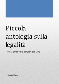 Piccola antologia sulla legalit&agrave;