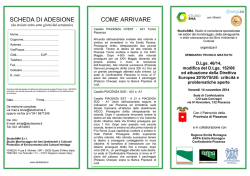 COME ARRIVARE SCHEDA DI ADESIONE