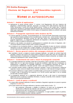 NORME DI AUTODISCIPLINA - Partito Democratico Emilia Romagna