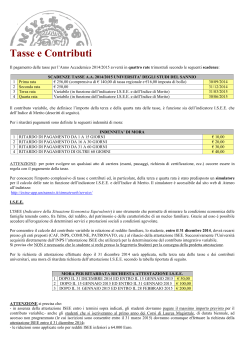 Tasse e contributi 2014/2015 - Università degli Studi del Sannio
