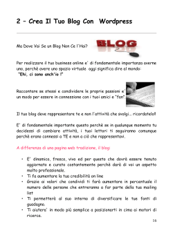 2 – Crea Il Tuo Blog Con Wordpress
