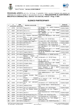 Elenco partecipanti - 21/11/2014 - Comune di San Giovanni Valdarno