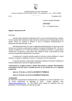 Inviti 1&deg; CAF di Spada con adesione entro il 30/09/2014