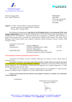 Trieste, 10 giugno 2014 Alle Società Prot. 740/14/12STP/GI Agli