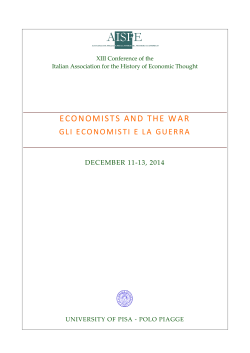 economists and the war - AISPE - Associazione Italiana per la Storia