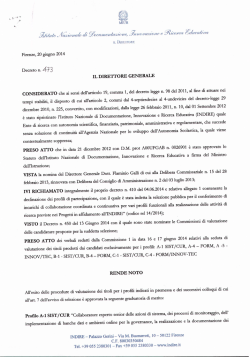 IL DIRETTORE GENERALE RENDE NOTO