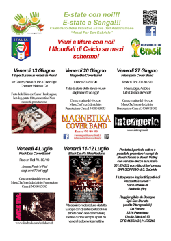 E-state con noi!!! E-state a Sanga!!!