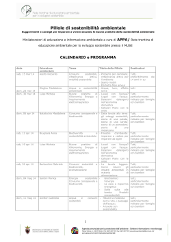 Programma definitivo pillole di sostenibilità ambientale