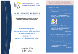 Incontro mensile di aggiornamento e informazione sulle ultime