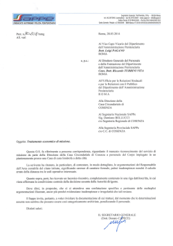 Cosenza - Trattamento economico di missione