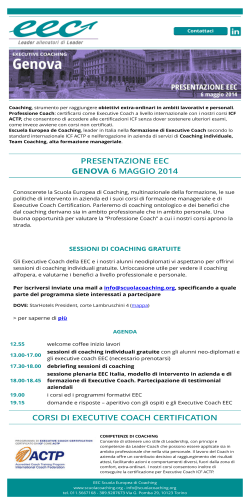 presentazione eec genova 6 maggio 2014 corsi di executive coach
