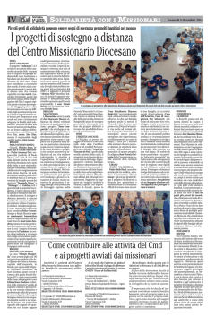 I progetti di sostegno a distanza del Centro Missionario