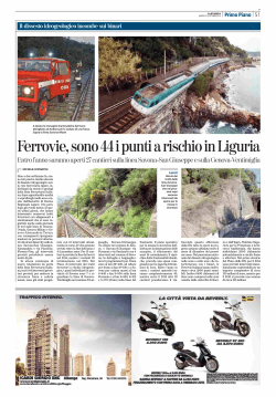 Ferrovie, sono 44 i punti a rischio in Liguria