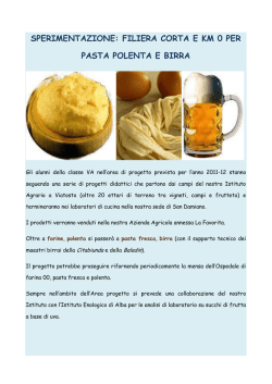 SPERIMENTAZIONE: FILIERA CORTA E KM 0 PER PASTA