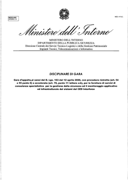 Disciplinare di Gara - Assistenza specialistica CED
