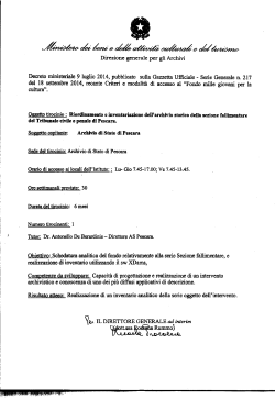 Progetti formativi Archivi di Stato e Sopr. Archivistiche