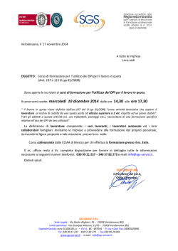 ed&igrave; 10 dicembre 2014 dalle ore 14,30 alle alle ore 17,30