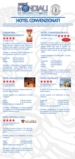 HOTEL CONVENZIONATI - club velico crotone