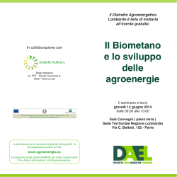 Il Biometano e lo sviluppo delle agroenergie