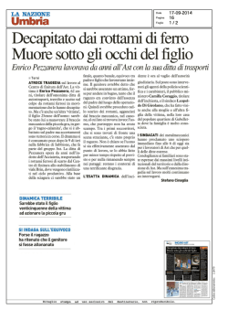 Docapitato dai rottami di ferro Muore sotto gli occhi del