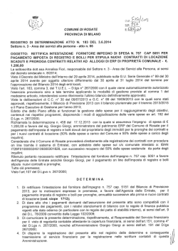 DT 183 03 06 14 RETTIFICA INTESTAZIONE FORNITORE