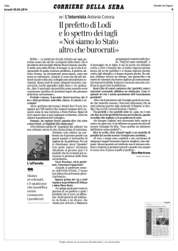 Il prefetto di Lodi e lo spettro dei tagli