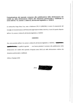Comunicazione del mancato consenso alla pubblicazione della