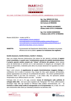 INAR SIND Egr. Ing. SERGIO DE COLA ASSESSORE all