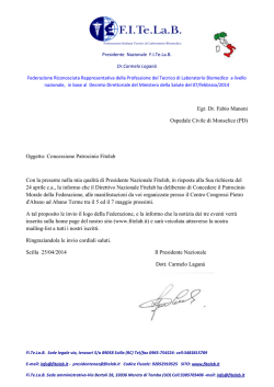 Egr. Dr. Fabio Manoni Ospedale Civile di Monselice (PD) Oggetto