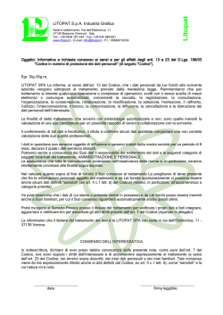 Informativa e Consenso per candidati dipendenti