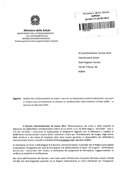 Circolare Ministero Salute del 16 maggio 2014
