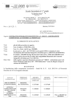 Disposizione di Autorizzazione alla Liquidazione Fondi MOF