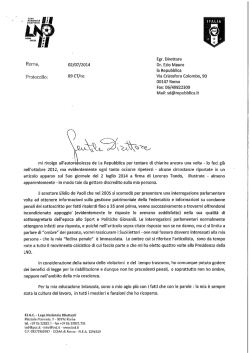 Egr. Direttore - Calcio Nazionale
