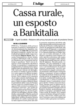 II gami Scoiattolo: &laquo;Violazione della privacy bancaria da parte del
