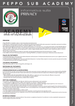 INFORMATIVA PRIVACY - Peppo Sub Academy