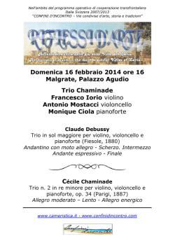 Domenica 16 Febbraio ore 16.00